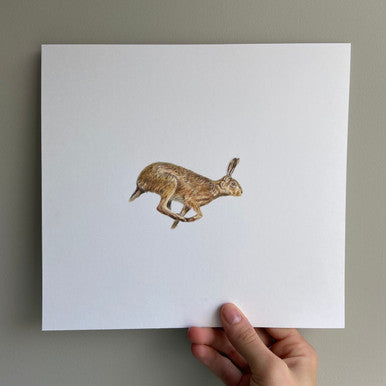 Running Hare (Mini Original Drawing)