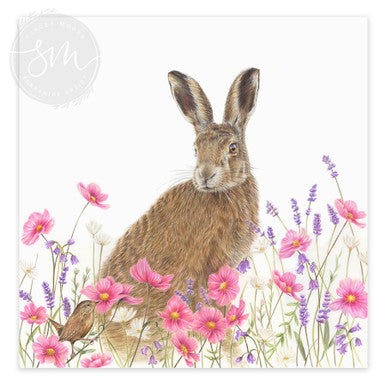 Lavender Hare Original Drawing