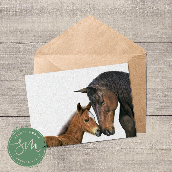 Horse and Foal Greetings Card