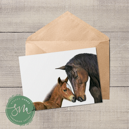 Horse and Foal Greetings Card