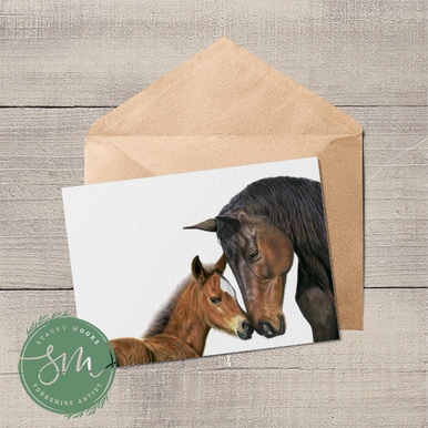 Horse and Foal Greetings Card