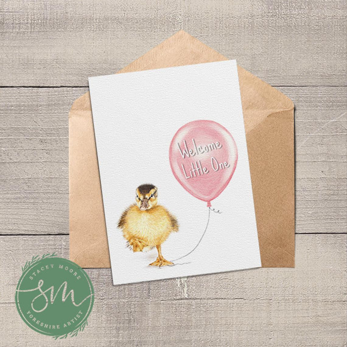 Duckling Welcome Little One Greetings Card