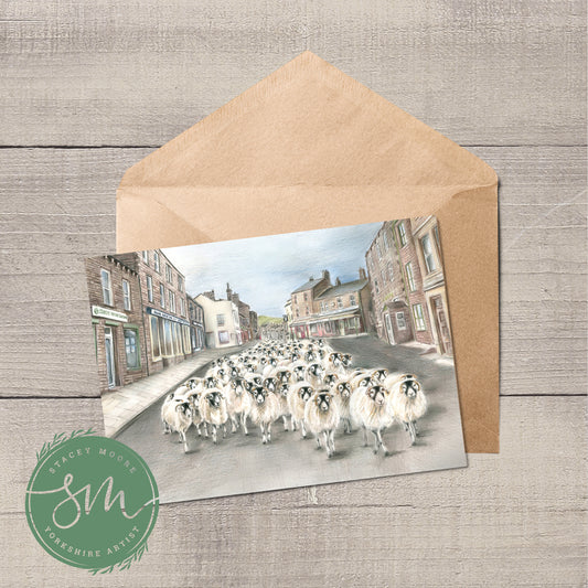 Hawes rush hour Greetings Card