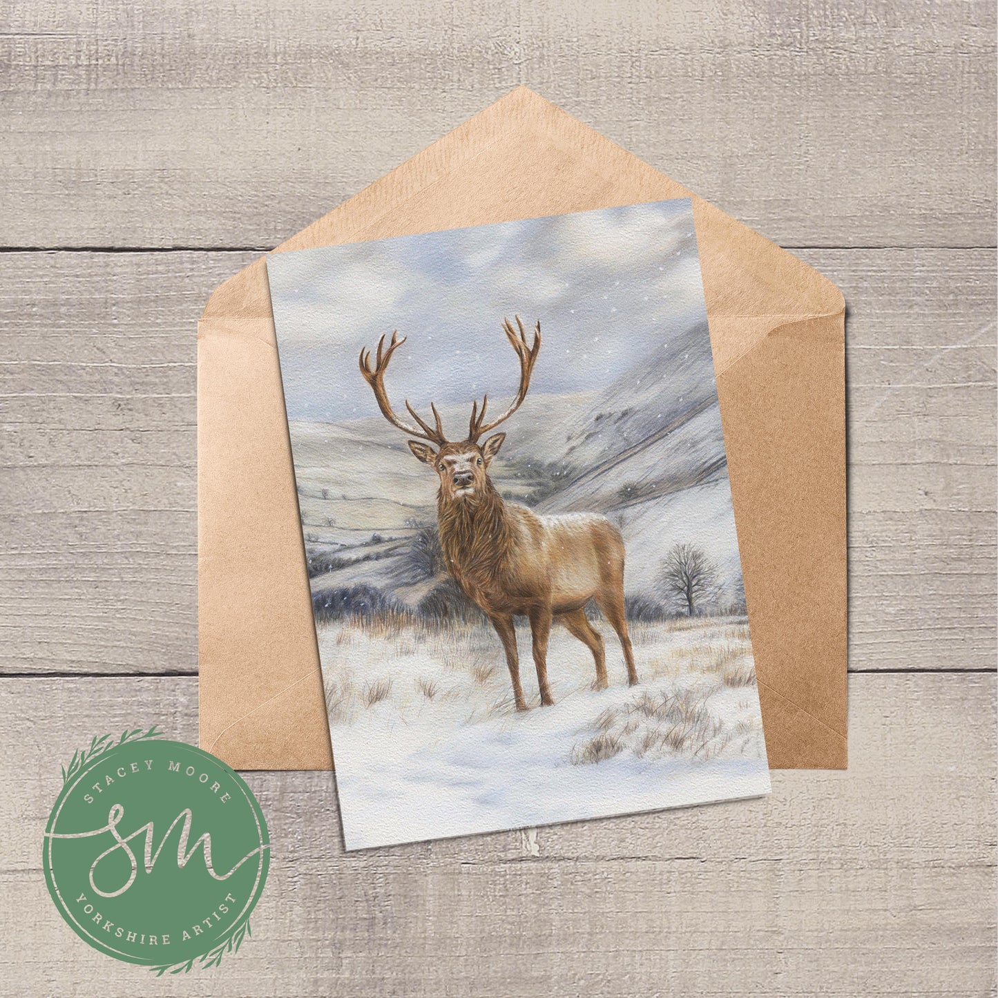 Winter Stag Greetings Card
